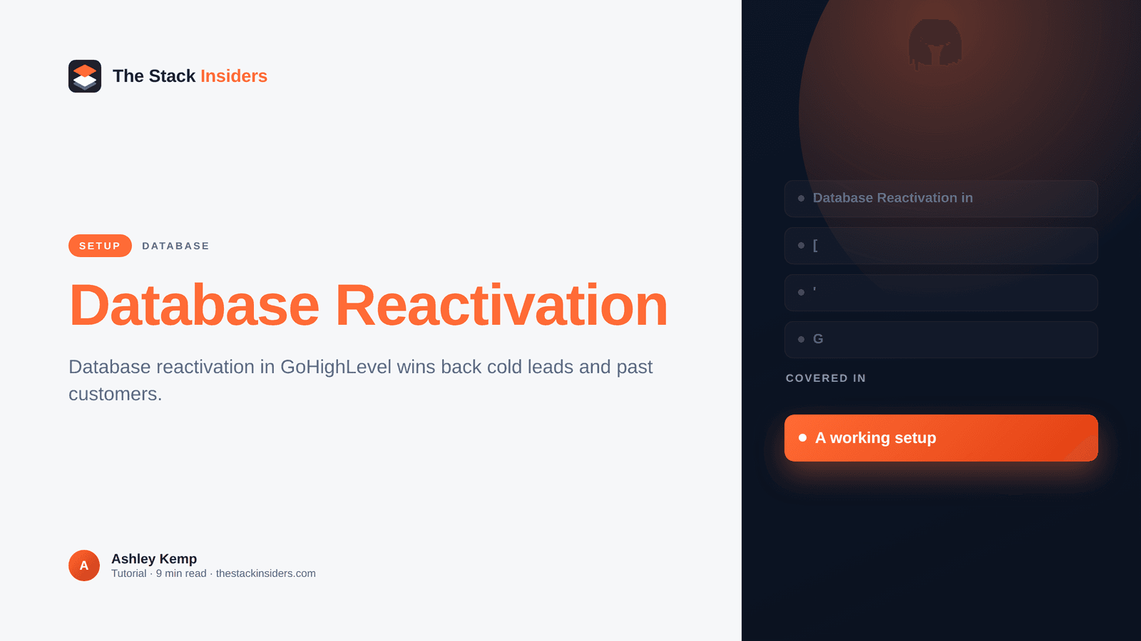 Database reactivation campaign in GoHighLevel sending a re-engagement SMS to a cold lead list