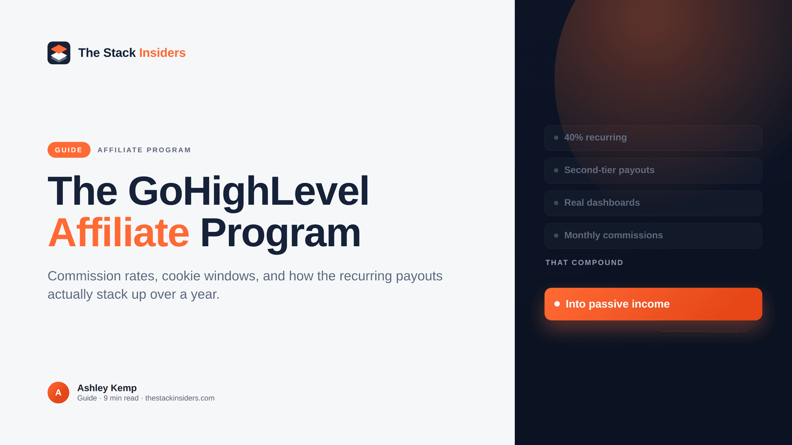 Hero covering the GoHighLevel affiliate program and commissions