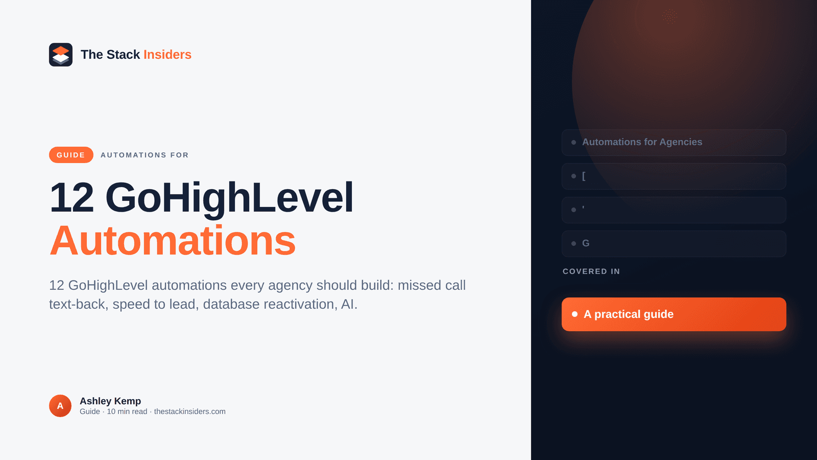 Twelve GoHighLevel automations every agency should build, shown as a workflow diagram