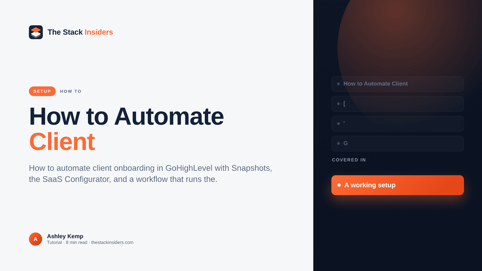 How to automate client onboarding in GoHighLevel SaaS mode with a Snapshot and welcome workflow