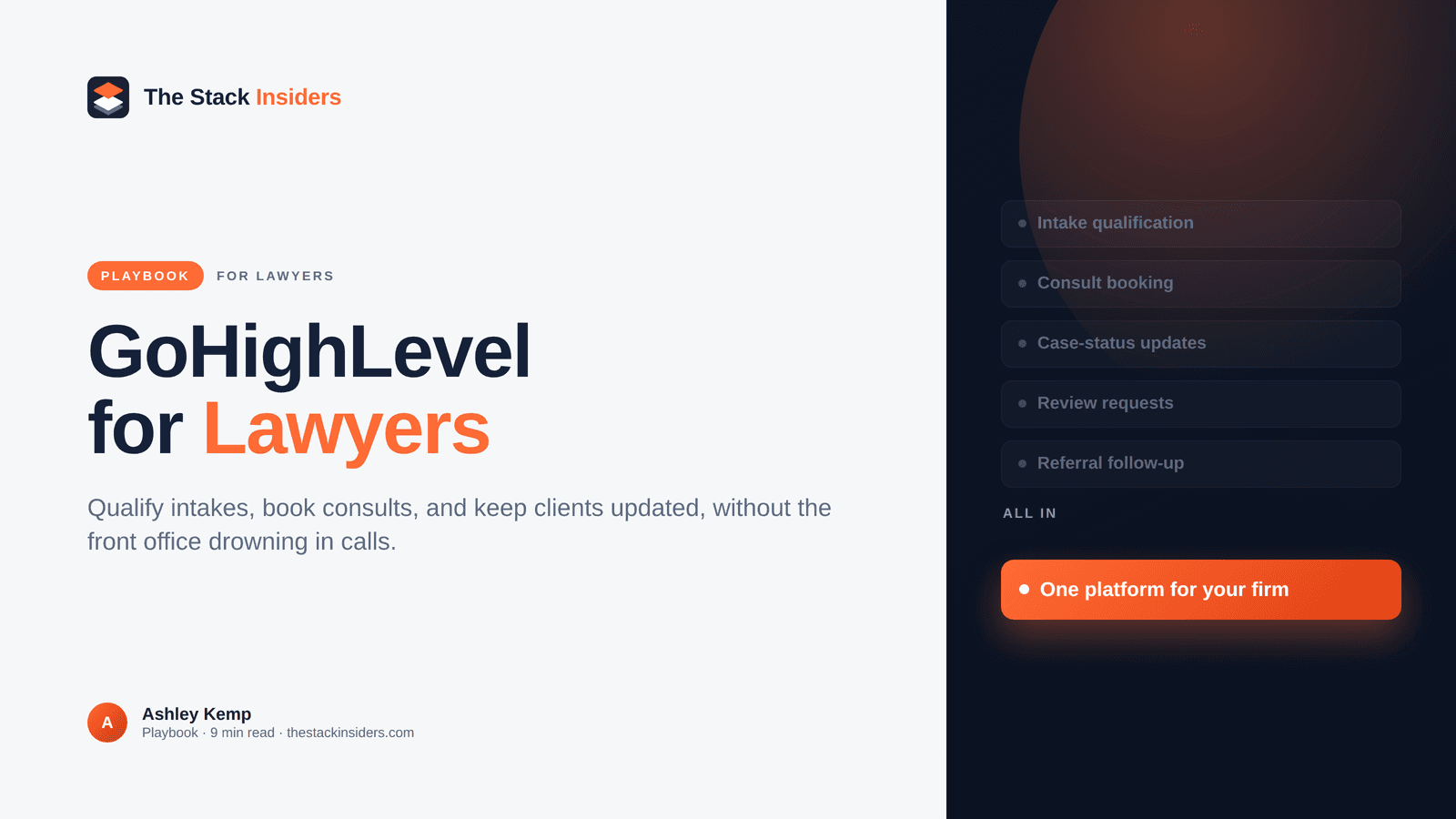 GoHighLevel for Law Firms: client intake, lead follow-up, and review generation