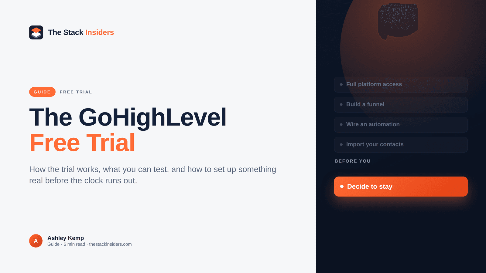 Hero explaining the GoHighLevel free trial and how to use it