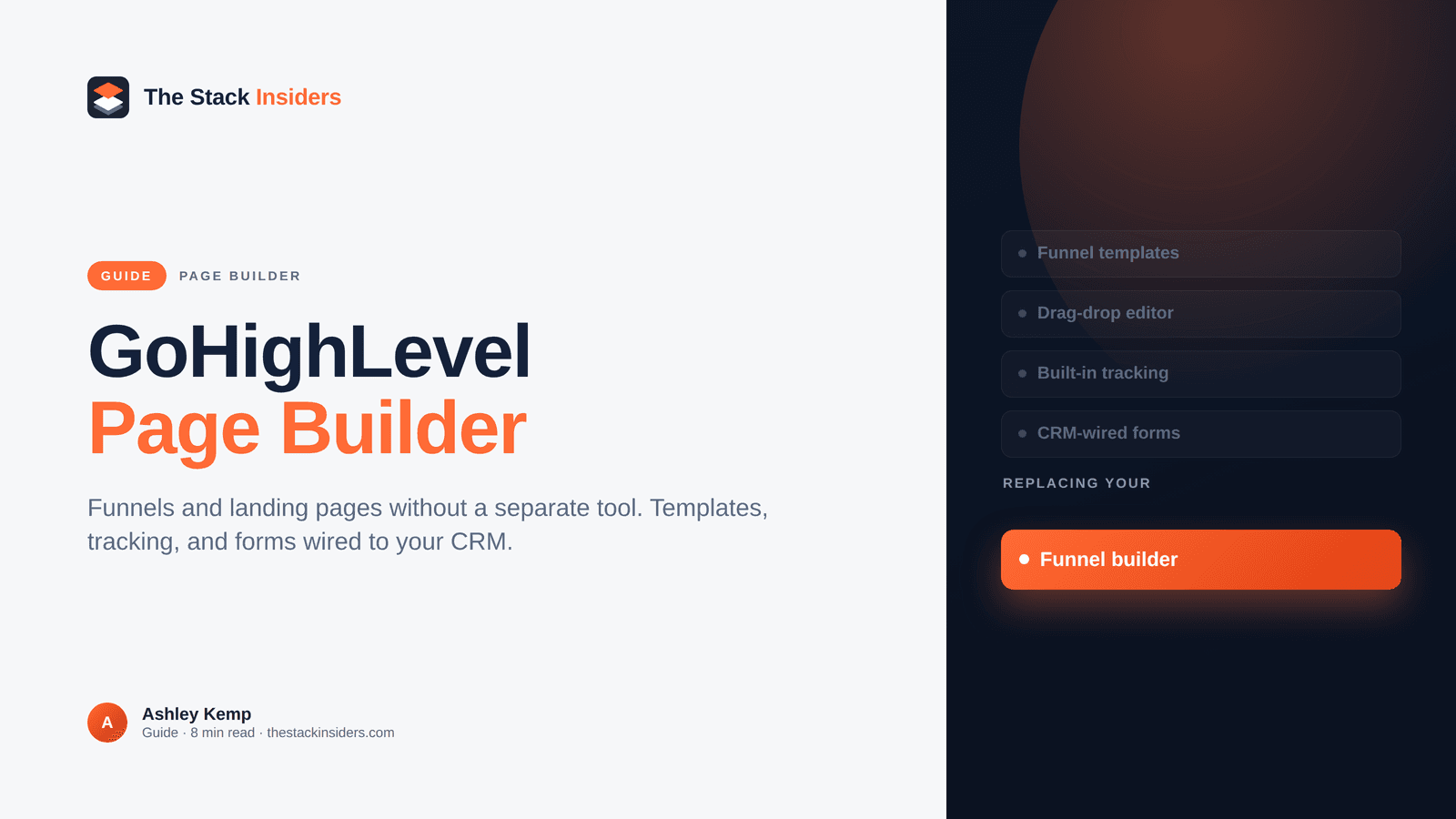 Hero on the GoHighLevel landing page and funnel builder