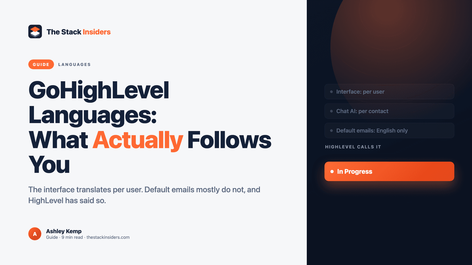 GoHighLevel Languages: What Actually Translates (2026) - GoHighLevel guide by The Stack Insiders