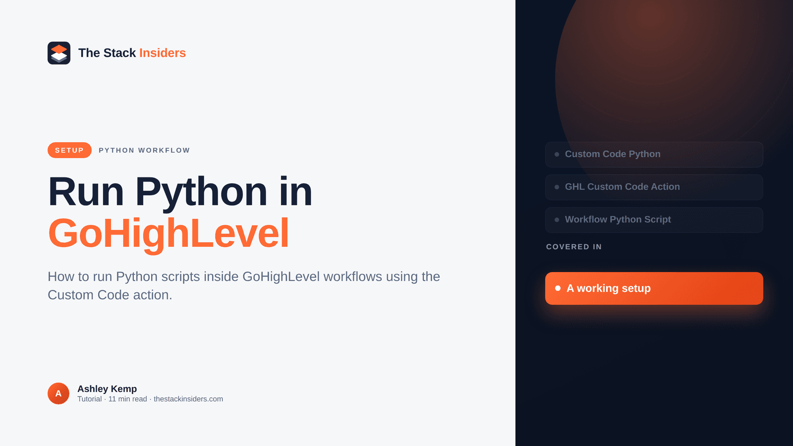Run Python in GoHighLevel Workflows: Custom Code Guide - GoHighLevel guide by The Stack Insiders