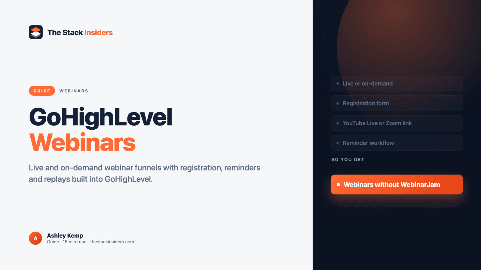GoHighLevel webinars guide: live and on-demand webinar funnels with registration, reminders and replays built into GoHighLevel
