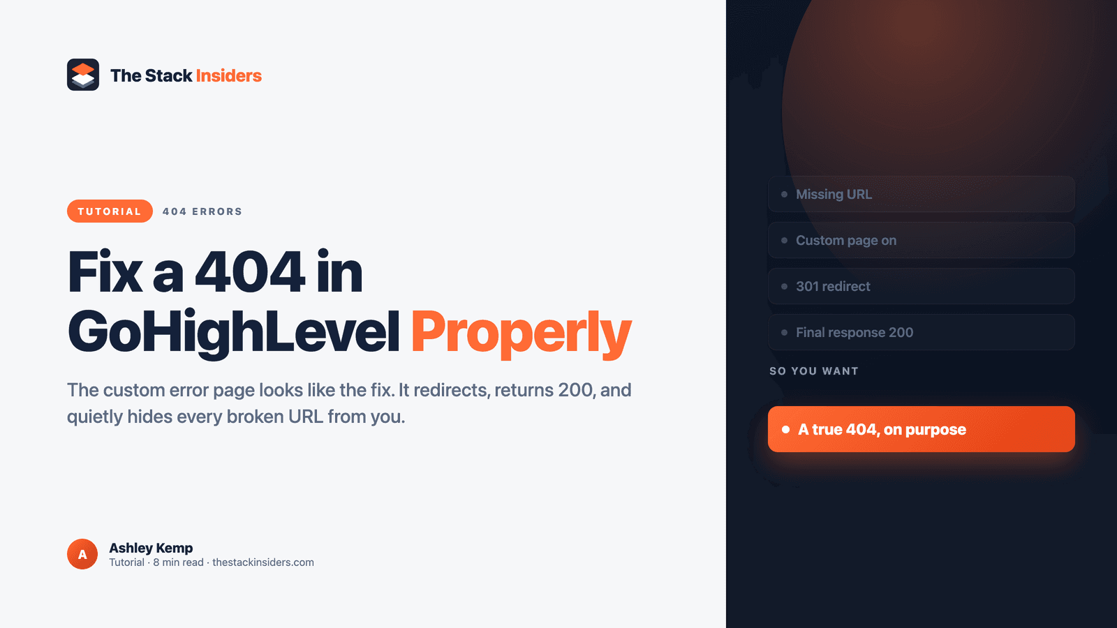 How to Fix a 404 Error in GoHighLevel (2026) - GoHighLevel guide by The Stack Insiders