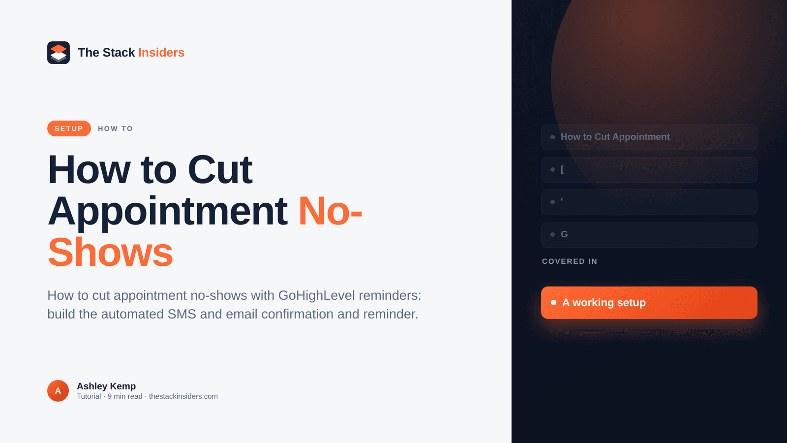 How to cut appointment no-shows with GoHighLevel reminders shown as an automated SMS and email confirmation workflow