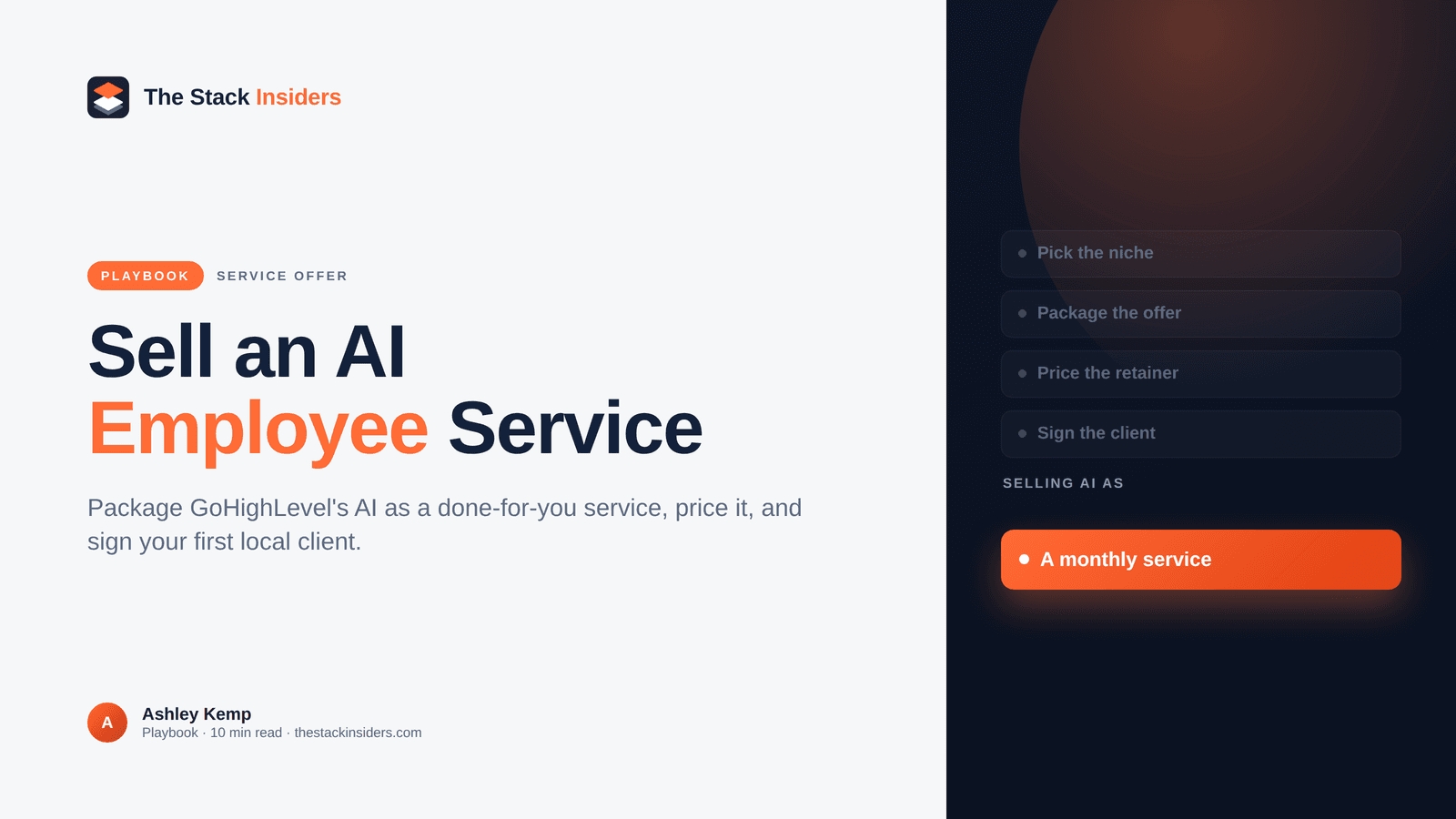 Hero on selling a GoHighLevel AI employee service to local businesses