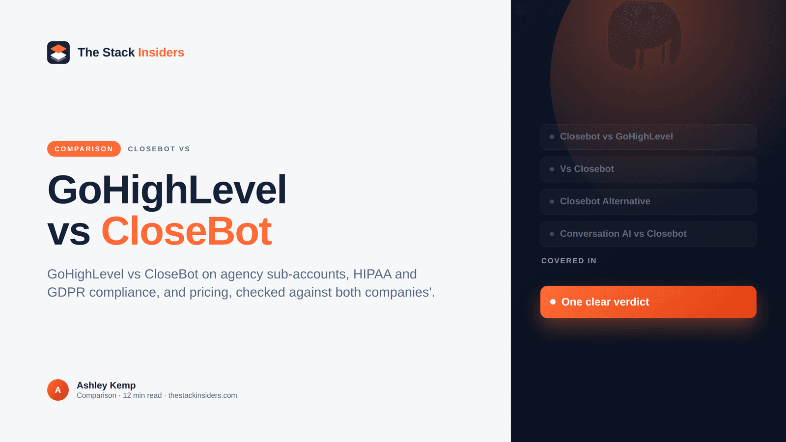 Hero comparing GoHighLevel and CloseBot for AI appointment setting